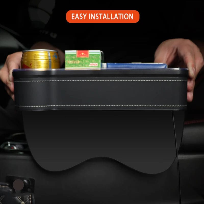 Car Seat Gap Filler Cup Holder 7 Colours Changing LED Car Crevice Storage Organizer Box With 2Usb Charger Car Accessories - SHOWLU FASHION STORE