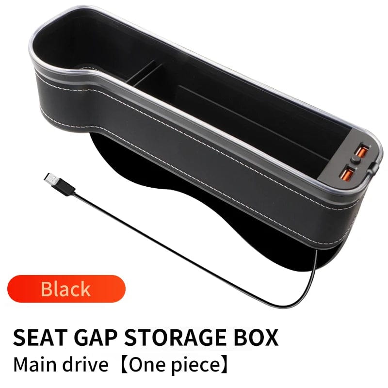 Car Seat Gap Filler Cup Holder 7 Colours Changing LED Car Crevice Storage Organizer Box With 2Usb Charger Car Accessories - SHOWLU FASHION STORE