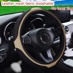 Car Steering Wheel Cover Without Inner Ring 37 - 38cm Three - dimensional Leather Embroidered Color Diamond - encrusted Breathable - SHOWLU FASHION STORE