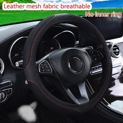 Car Steering Wheel Cover Without Inner Ring 37 - 38cm Three - dimensional Leather Embroidered Color Diamond - encrusted Breathable - SHOWLU FASHION STORE
