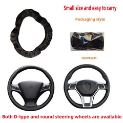 Car Steering Wheel Cover Without Inner Ring 37 - 38cm Three - dimensional Leather Embroidered Color Diamond - encrusted Breathable - SHOWLU FASHION STORE