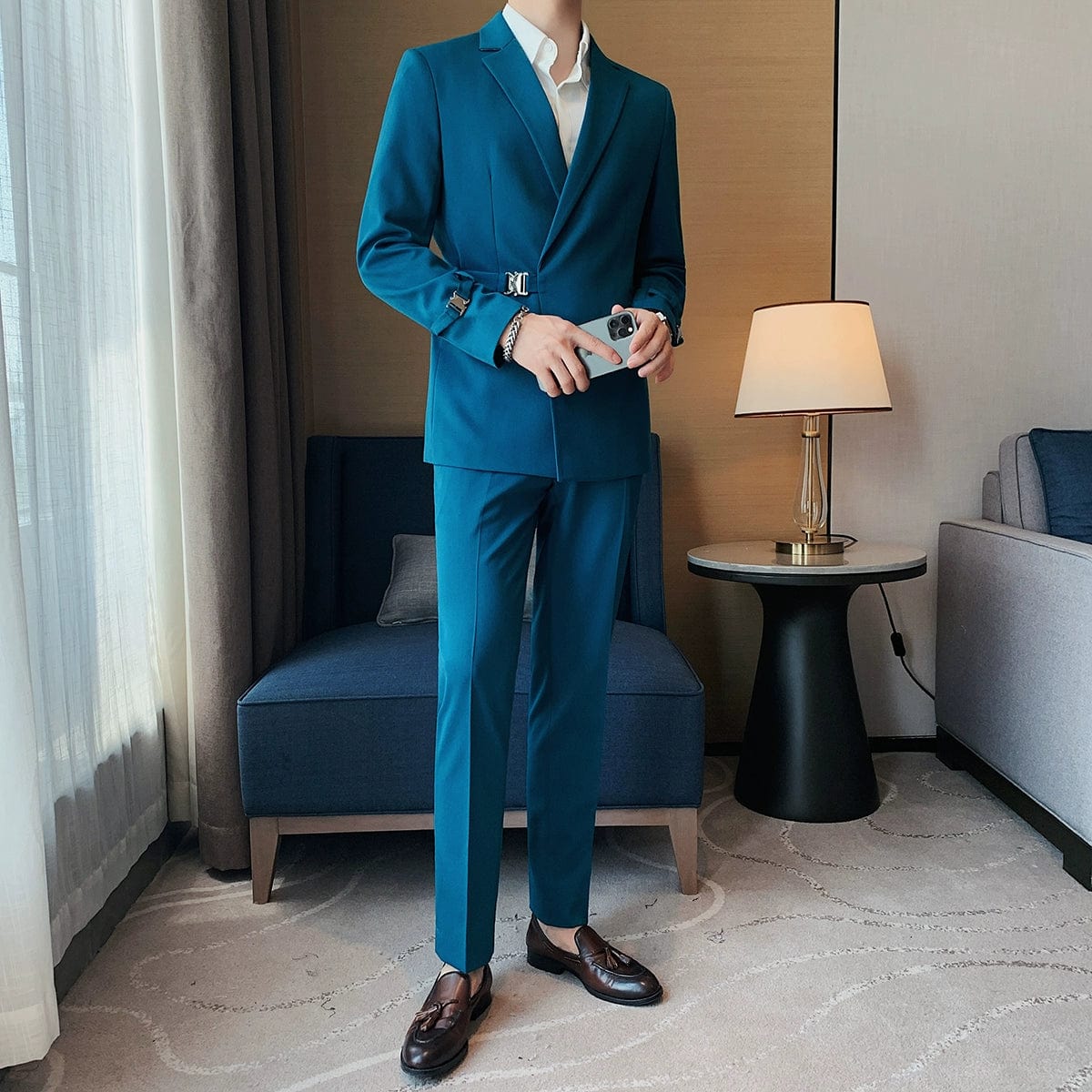 Casual British Lightly Mature French Side Buckle Suit Outwear - SHOWLU FASHION STORE