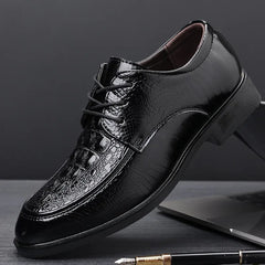Casual Business Shoes for Men Crocodile PU Leather Men Dress Shoes for Male Formal Style Wedding Oxfords Lace Up Shoes Plus Size - SHOWLU FASHION STORE