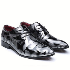 Stylish Men's Flower Print Pointed Toe Business Dress Shoes for Party, Wedding, Banquet SHOWLU FASHION STORE