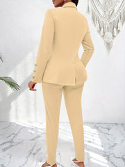 25 New Premium Women's Set: Cami Top with Halter Neck, Open Front Suit Jacket & Long Pants Three-Piece Outfit, Perfect for Office Wear, Daily Commute, Wedding Season, and Special Occasions