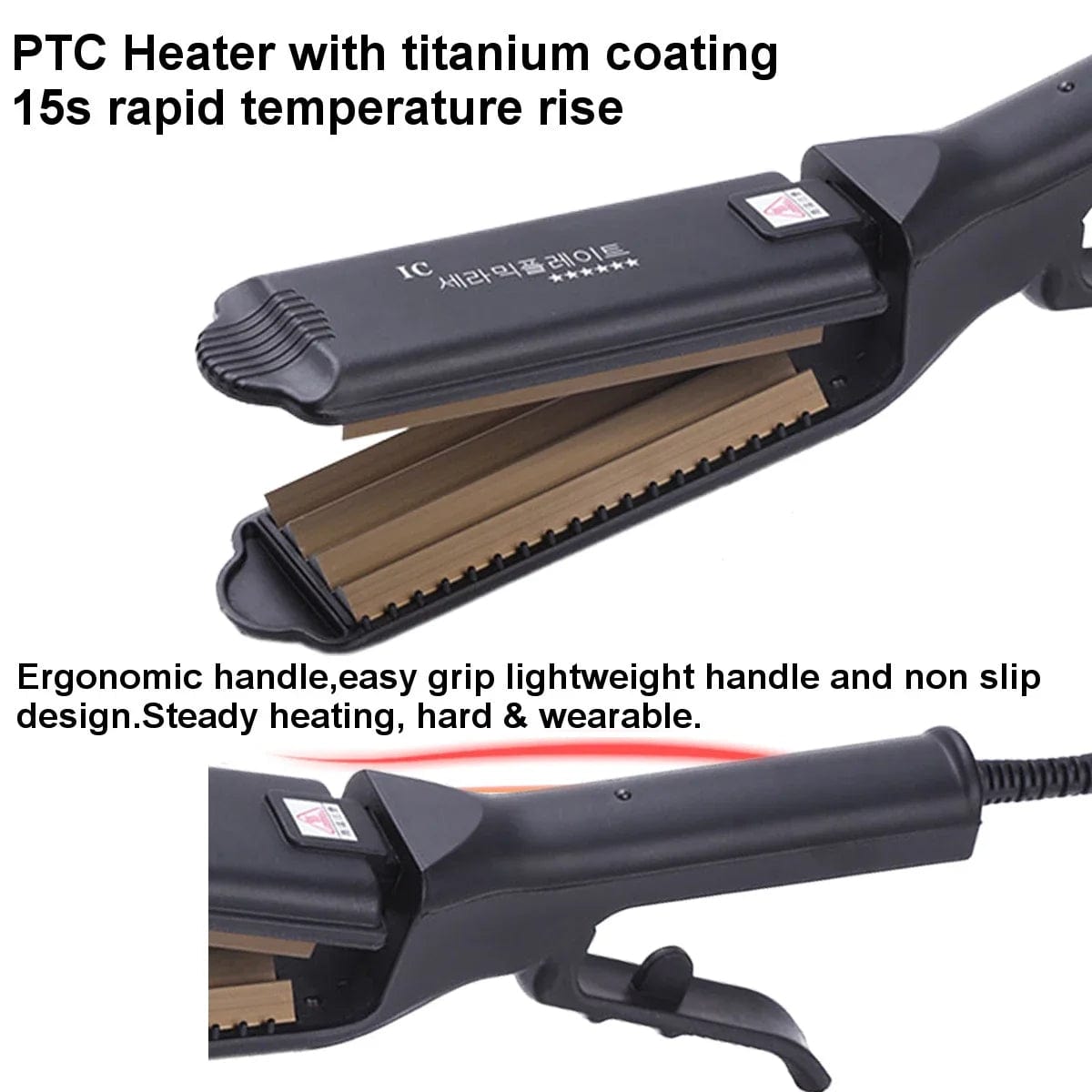 Ceramic Crimper Iron For Fluffy Hairstyle Curling Iron Corrugation Plate Crimper Hair Irons Anti Static Hair Crimping Iron - SHOWLU FASHION STORE