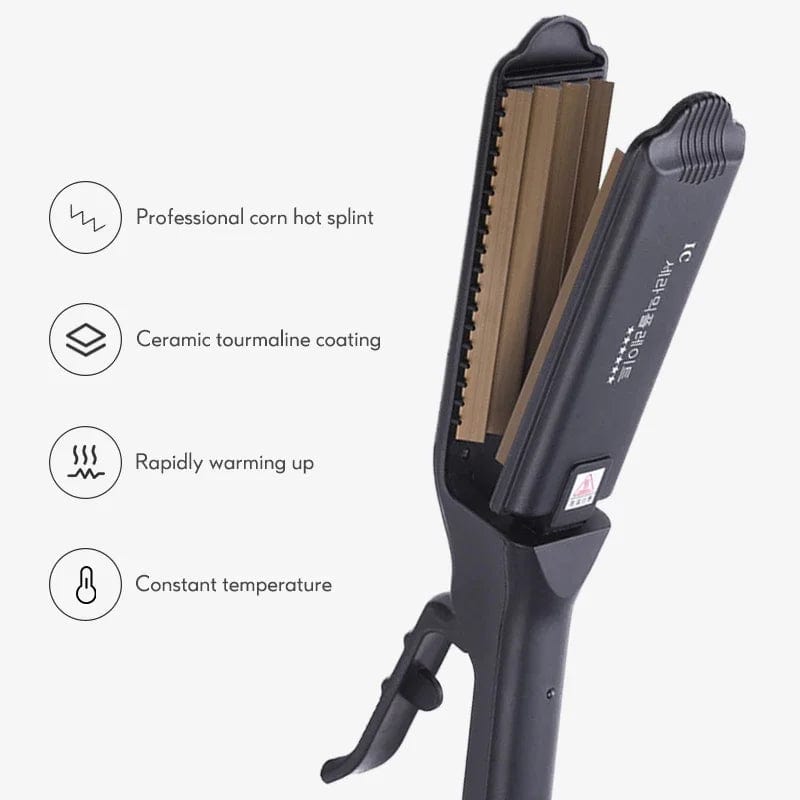 Ceramic Crimper Iron For Fluffy Hairstyle Curling Iron Corrugation Plate Crimper Hair Irons Anti Static Hair Crimping Iron - SHOWLU FASHION STORE