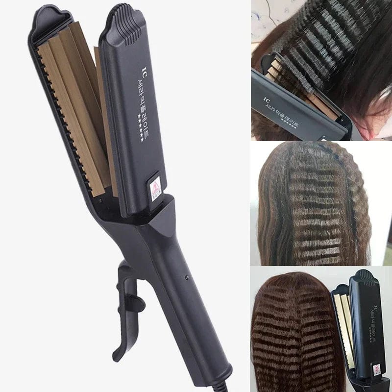 Ceramic Crimper Iron For Fluffy Hairstyle Curling Iron Corrugation Plate Crimper Hair Irons Anti Static Hair Crimping Iron - SHOWLU FASHION STORE