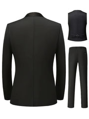 Men's Premium Three-Piece Suit Set, Includes Oversized Jacket, Pants, and Vest, Suitable for Formal Occasions, Weddings, Work Attire, Holiday Gifts