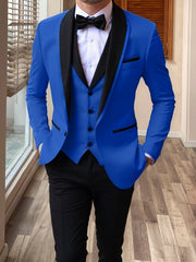 Men's 3pcs Suit Shawl Lapel Formal Wedding Party Events Vintage Western Suit Casual Business Workwear Suit 34S 36S 38S 40R 42R 11.62gal 12.15gal