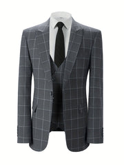 Mens Stylish 3pcs Suits Formal Events Groom Bestman Elegant Wedding Prom Party Dress Suit Casual Business Workwear Tuxedos Suits SHOWLU FASHION STORE
