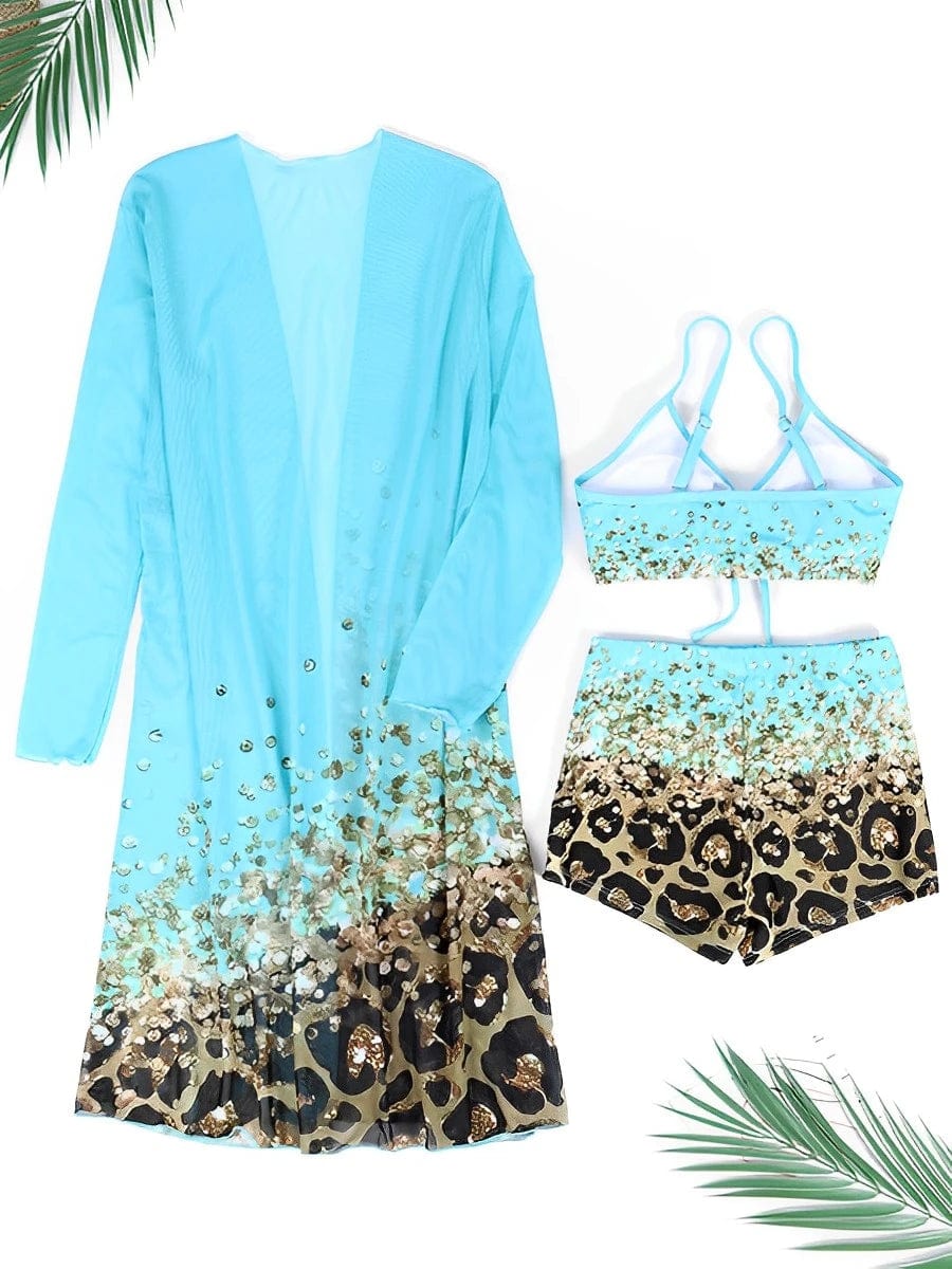 Chic High - Waist 3 - Piece Bikini Set - SHOWLU FASHION STORE