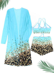 Chic High - Waist 3 - Piece Bikini Set - SHOWLU FASHION STORE