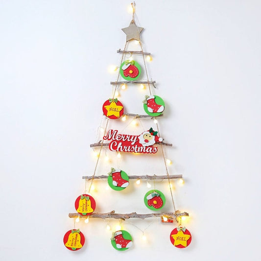 Christmas Decorations Wooden Christmas Tree Package DIY Handmade Material Package Ornaments Show Window Scene Layout the Wooden Ladder - SHOWLU FASHION STORE