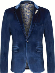 Classic One Button Lapel Suit Jacket - Soft Slight Stretch Polyester Fabric, Loose Fit, Long Sleeve, Polyester Lining - Perfect for Spring and Fall Business Casual Events - SHOWLU FASHION STORE