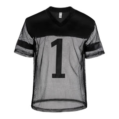 CLEVER - MENMODE Sexy Men Fishnet T-Shirt PU Faux Leather Mesh Shirts See Through Tops Tee Transparent Short Sleeve Stage Clubwear - SHOWLU FASHION STORE