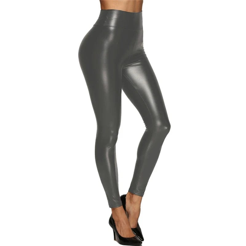 Colorful Faux Leather Pants Women High Waist Skinny Hip Lifting Leggings Pencil Jeggings Stretchable Imitation Leather Trousers - SHOWLU FASHION STORE