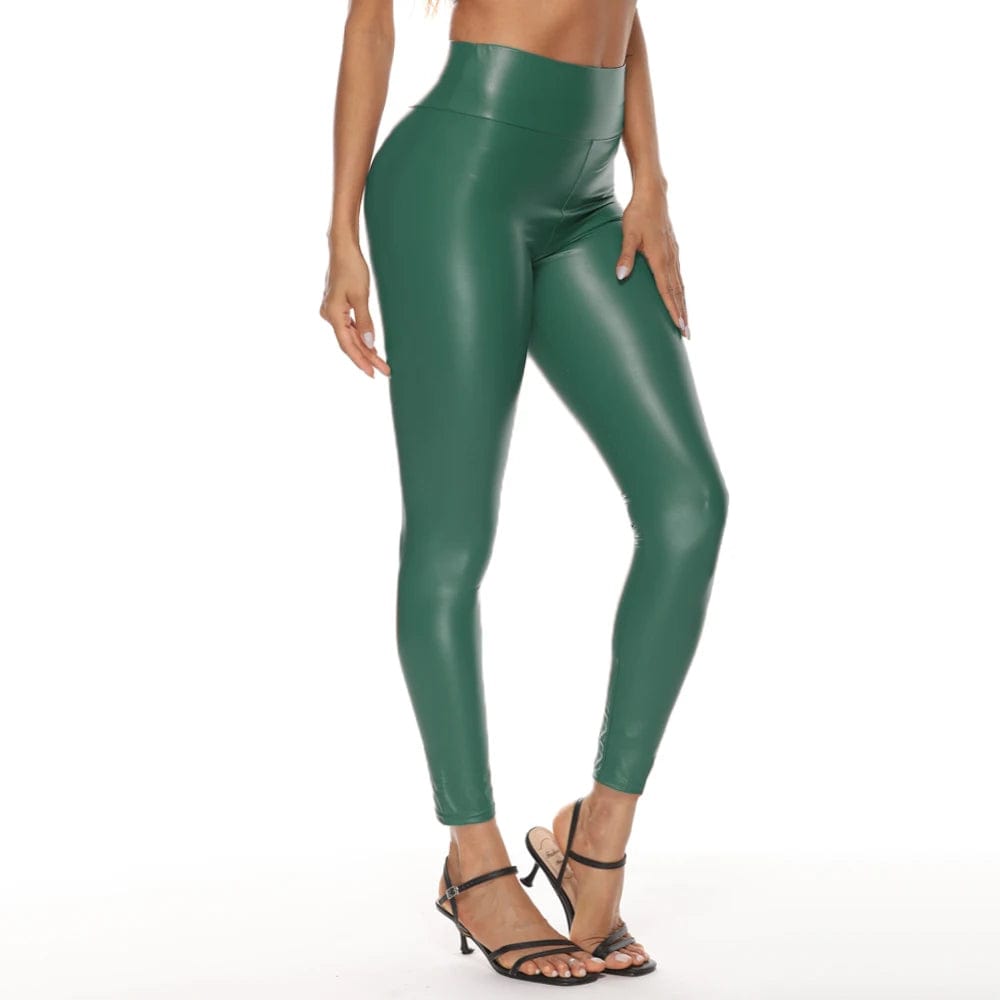 Colorful Faux Leather Pants Women High Waist Skinny Hip Lifting Leggings Pencil Jeggings Stretchable Imitation Leather Trousers - SHOWLU FASHION STORE