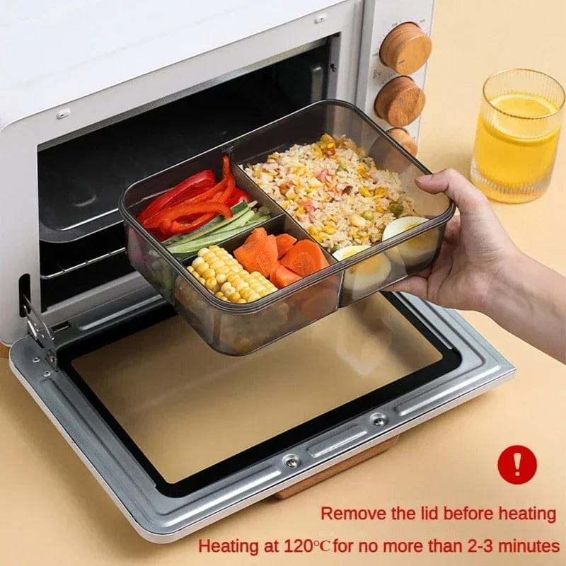 Compartment 1500ML Portable Lunch Box Kids Students Office Bento Box with Fork and Spoon Microwave Food Storage Container - SHOWLU FASHION STORE
