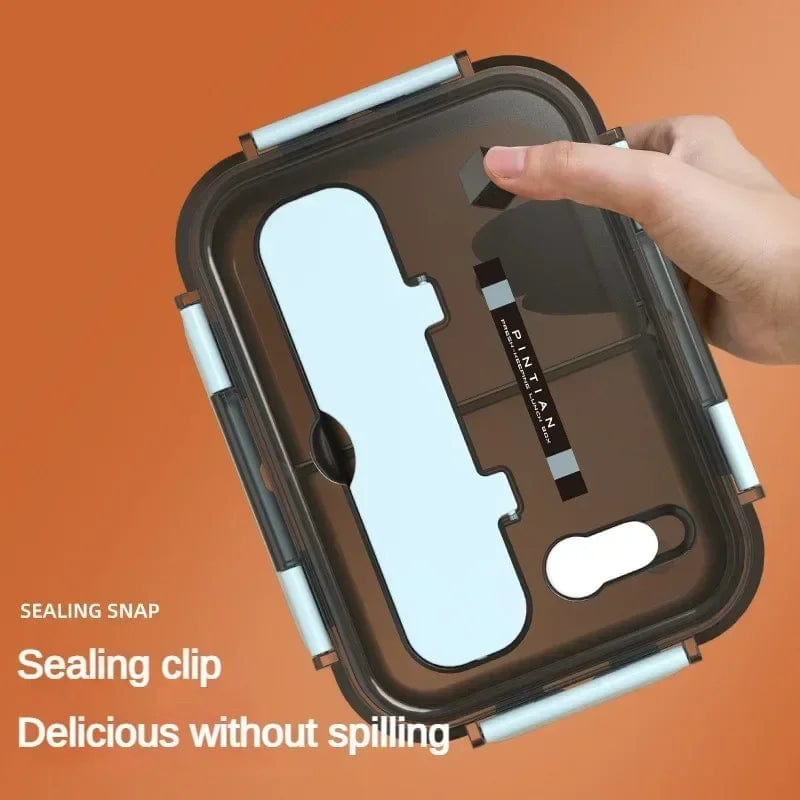 Compartment 1500ML Portable Lunch Box Kids Students Office Bento Box with Fork and Spoon Microwave Food Storage Container - SHOWLU FASHION STORE