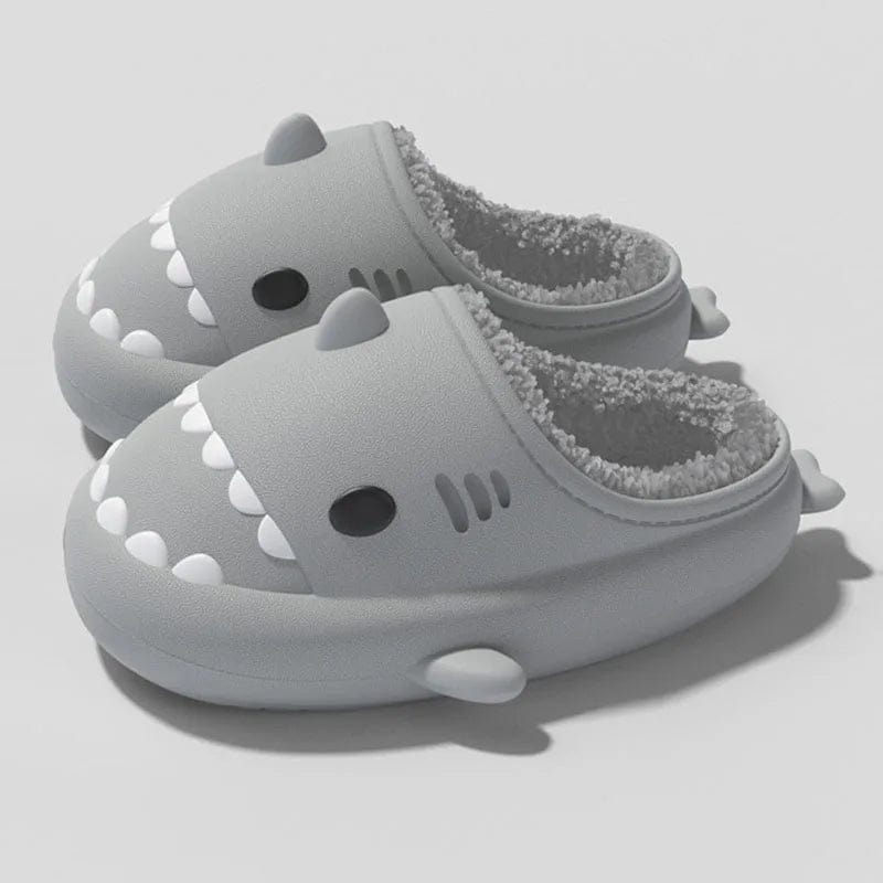 Comwarm Shark Plush Slippers For Women Men Autumn And Winter Warm Cartoon Cotton Slipper Non - Slip Waterproof Outdoor Home Shoes - SHOWLU FASHION STORE