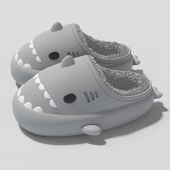 Comwarm Shark Plush Slippers For Women Men Autumn And Winter Warm Cartoon Cotton Slipper Non - Slip Waterproof Outdoor Home Shoes - SHOWLU FASHION STORE