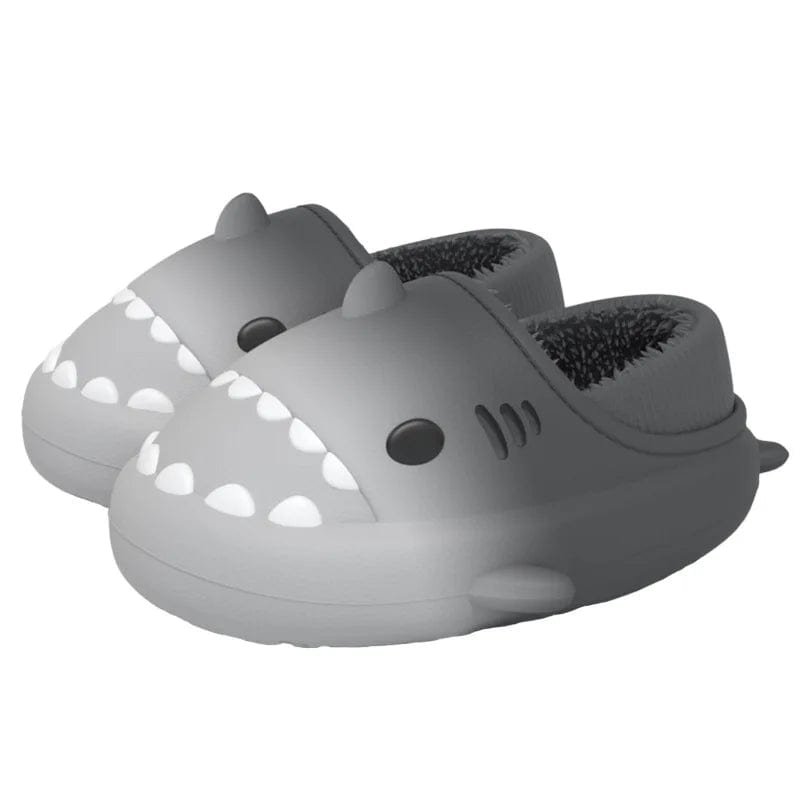 Comwarm Shark Plush Slippers For Women Men Autumn And Winter Warm Cartoon Cotton Slipper Non - Slip Waterproof Outdoor Home Shoes - SHOWLU FASHION STORE