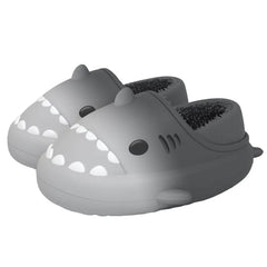 Comwarm Shark Plush Slippers For Women Men Autumn And Winter Warm Cartoon Cotton Slipper Non - Slip Waterproof Outdoor Home Shoes - SHOWLU FASHION STORE