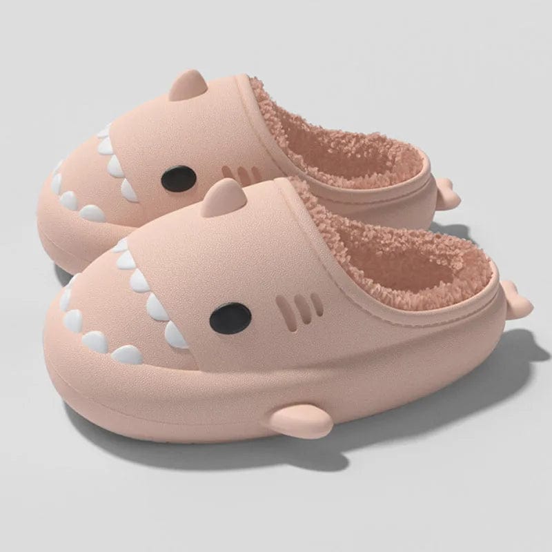 Comwarm Shark Plush Slippers For Women Men Autumn And Winter Warm Cartoon Cotton Slipper Non - Slip Waterproof Outdoor Home Shoes - SHOWLU FASHION STORE
