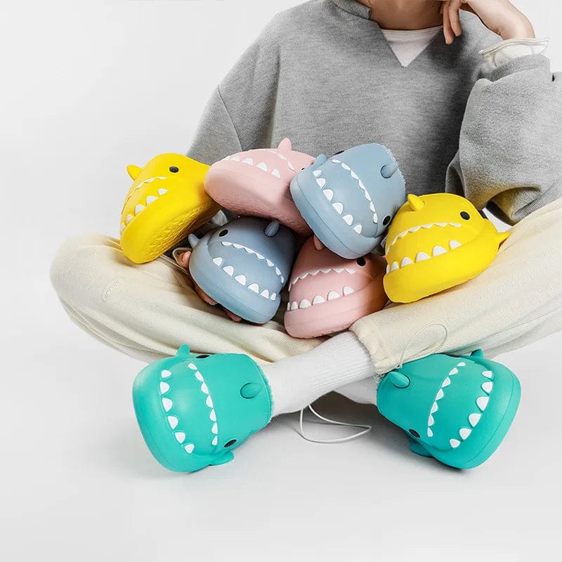 Comwarm Shark Plush Slippers For Women Men Autumn And Winter Warm Cartoon Cotton Slipper Non - Slip Waterproof Outdoor Home Shoes - SHOWLU FASHION STORE