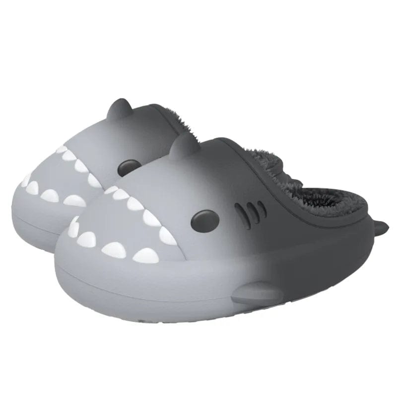 Comwarm Shark Plush Slippers For Women Men Autumn And Winter Warm Cartoon Cotton Slipper Non - Slip Waterproof Outdoor Home Shoes - SHOWLU FASHION STORE