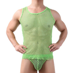 Crop Tops S - XL Casual Men Vest Top Underwear Comfortable Sleeveless Mesh Fishnet Singlet for Men's Casual Wear - SHOWLU FASHION STORE