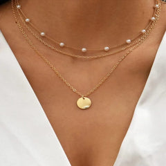 Crystal Zircon Heart Star Charm Layered Pendant Necklace Set for Women Charms Fashion Square Rhinestone Female Vintage Jewelry - SHOWLU FASHION STORE