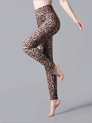 CUHAKCI High Waist Leggings Sportwear Workout Women Jeggings Elastic Pants Leopard Summer Printed Stripe Sexy Fitness Leggins - SHOWLU FASHION STORE