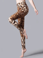 CUHAKCI High Waist Leggings Sportwear Workout Women Jeggings Elastic Pants Leopard Summer Printed Stripe Sexy Fitness Leggins - SHOWLU FASHION STORE