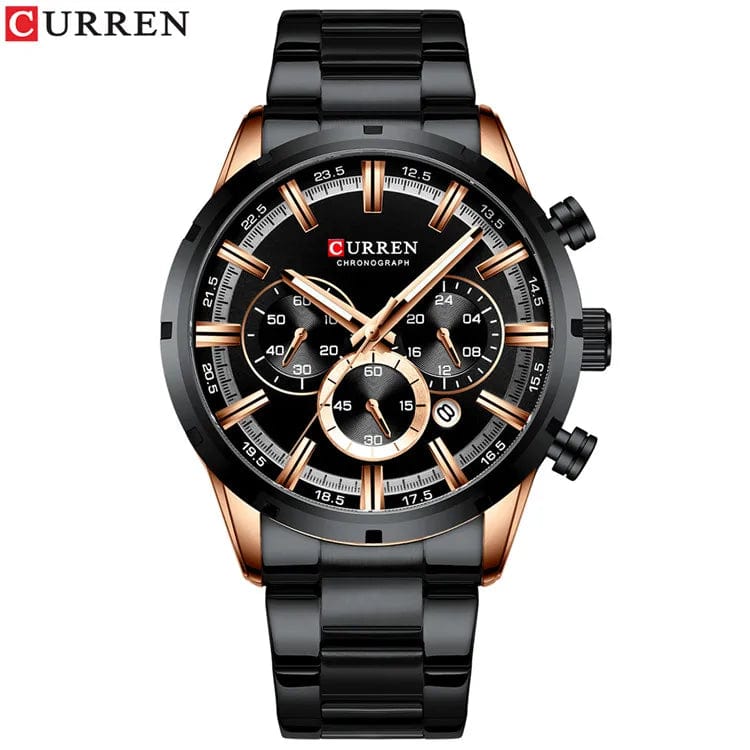 Curren Men's Watch Blue Dial Stainless Steel Band Date Mens Business Male Watches Waterproof Luxuries Men Wrist Watches for Men - SHOWLU FASHION STORE