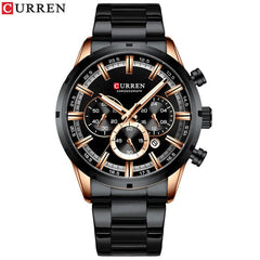 Curren Men's Watch Blue Dial Stainless Steel Band Date Mens Business Male Watches Waterproof Luxuries Men Wrist Watches for Men - SHOWLU FASHION STORE