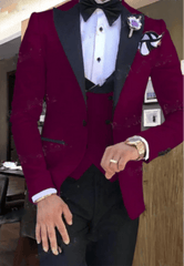 Custom Made Terno Slim Groom Tuxedos Wedding Men Suit Terno Masculino (Jacket+Pant+Vest) Mens's 3 Pieces Suits for Men - SHOWLU FASHION STORE