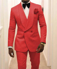 Custom Pour Hommes Made Groomsmen White Pattern Groom Tuxedos Shawl Lapel Suits 2PCS Wedding ( Jacket+Pants )Costume Homme - SHOWLU FASHION STORE