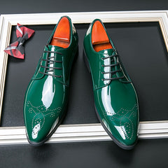 Men'S Solid Color Casual Dress Shoes, Pointed Toe Lace-Up, Microfiber Synthetic Upper, Superfine Fiber Lining, Sole & Insole, Fashionable Business Wedding Footwear for All Seasons SHOWLU FASHION STORE