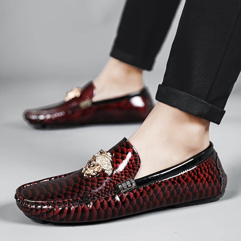 Men'S Fashion Loafers, PU Upper, Inner & Insole, Durable Rubber Sole, Slip-On Design, Low Top, Solid Color with Random Pattern, for Daily Wear SHOWLU FASHION STORE