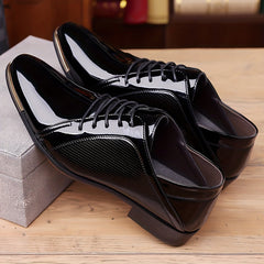 Men's Sleek Dress Shoes - Versatile for Weddings, Business & Casual Wear | Lace-Up, Non-Slip Rubber Sole | Fashionable Solid Color Design SHOWLU FASHION STORE
