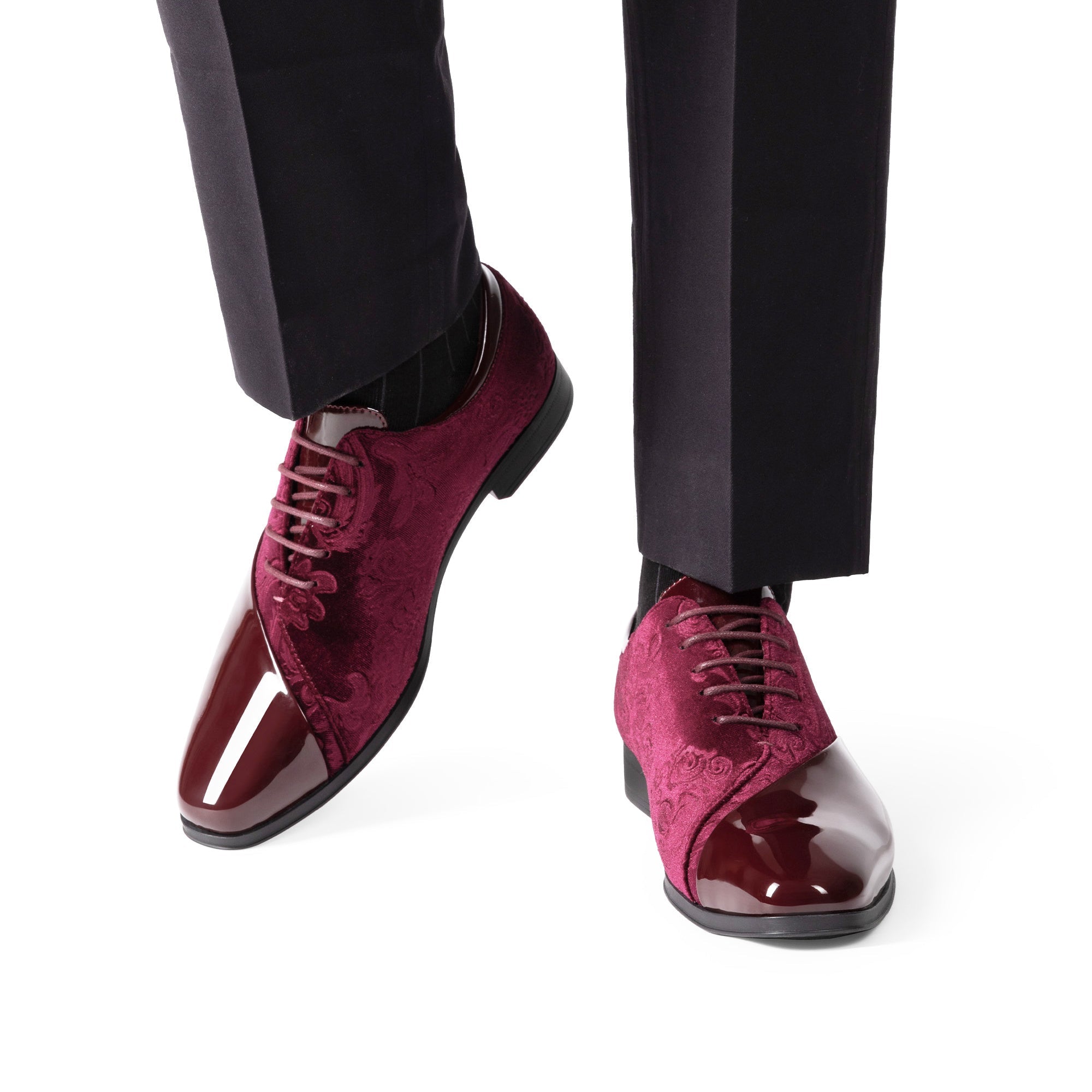 Men's formal tuxedo shoes, classic patent leather velvet lace-up formal cardan oxford shoes for evening parties SHOWLU FASHION STORE
