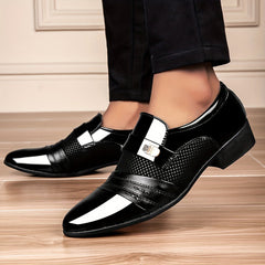 All-Season Solid Striped Plaid Pattern Men's Fashion Dress Shoes - Low Top Slip-On Loafers with Rubber Sole, Microfiber Insole, Synthetic Lining - Business Style for Party, Wedding, England Events SHOWLU FASHION STORE