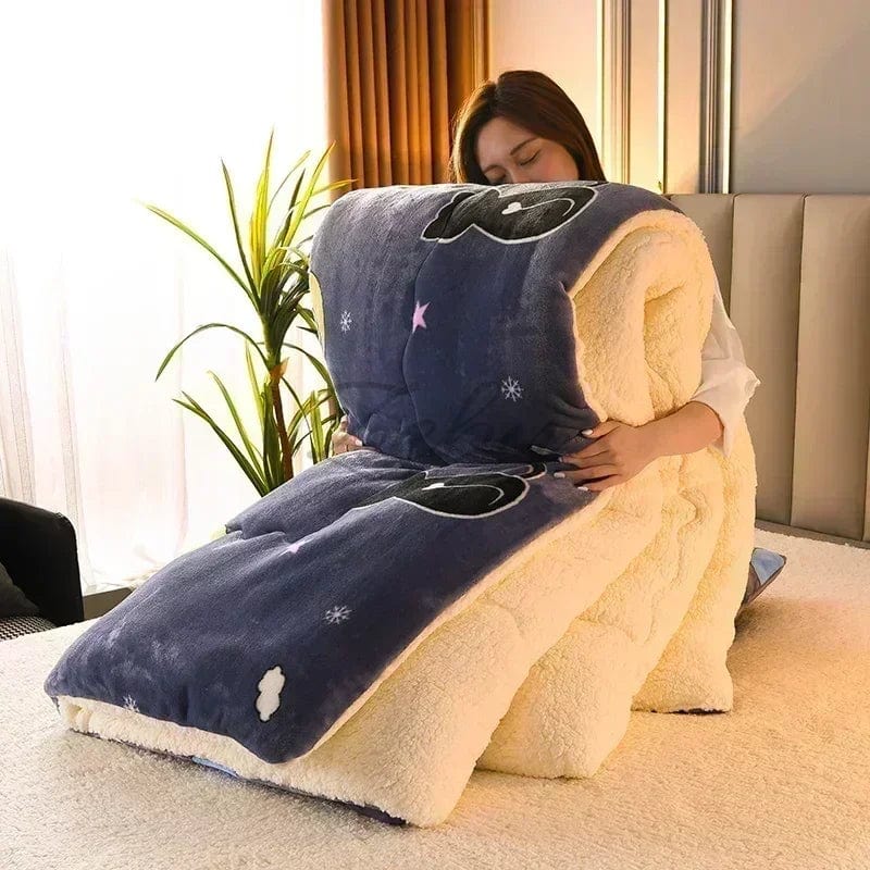 Daisy Super Thick Warm Autumn Winter Blankets for Beds Lambswool Thicken Warmth Blanket Soft Fluffy Weighted Blanket Comforter - SHOWLU FASHION STORE