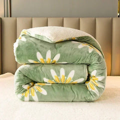 Daisy Super Thick Warm Autumn Winter Blankets for Beds Lambswool Thicken Warmth Blanket Soft Fluffy Weighted Blanket Comforter - SHOWLU FASHION STORE