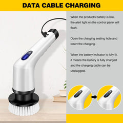 DayPlus Cordless Electric Brush Multi - functional Automatic Hand - held Electric Cleaning Brush Bathroom Toilet Floor Toilet 3 Head - SHOWLU FASHION STORE
