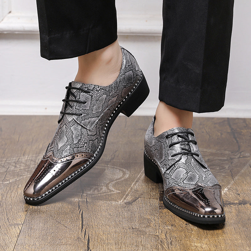 Men'S Classic Fashion Oxfords, All-Season Dress Shoes with Rubber Sole, Slip-On Round Toe for Business, Casual, Wedding, England - Solid & Striped Pattern SHOWLU FASHION STORE
