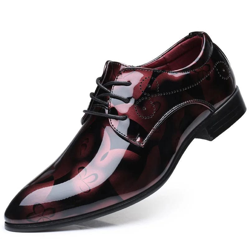 Designer Brand Patent Leather Shoes for Men Wedding Party Business Casual Oxfords Plus Size Lace Up Point Toe Office Work Shoes - SHOWLU FASHION STORE