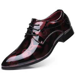 Designer Brand Patent Leather Shoes for Men Wedding Party Business Casual Oxfords Plus Size Lace Up Point Toe Office Work Shoes - SHOWLU FASHION STORE